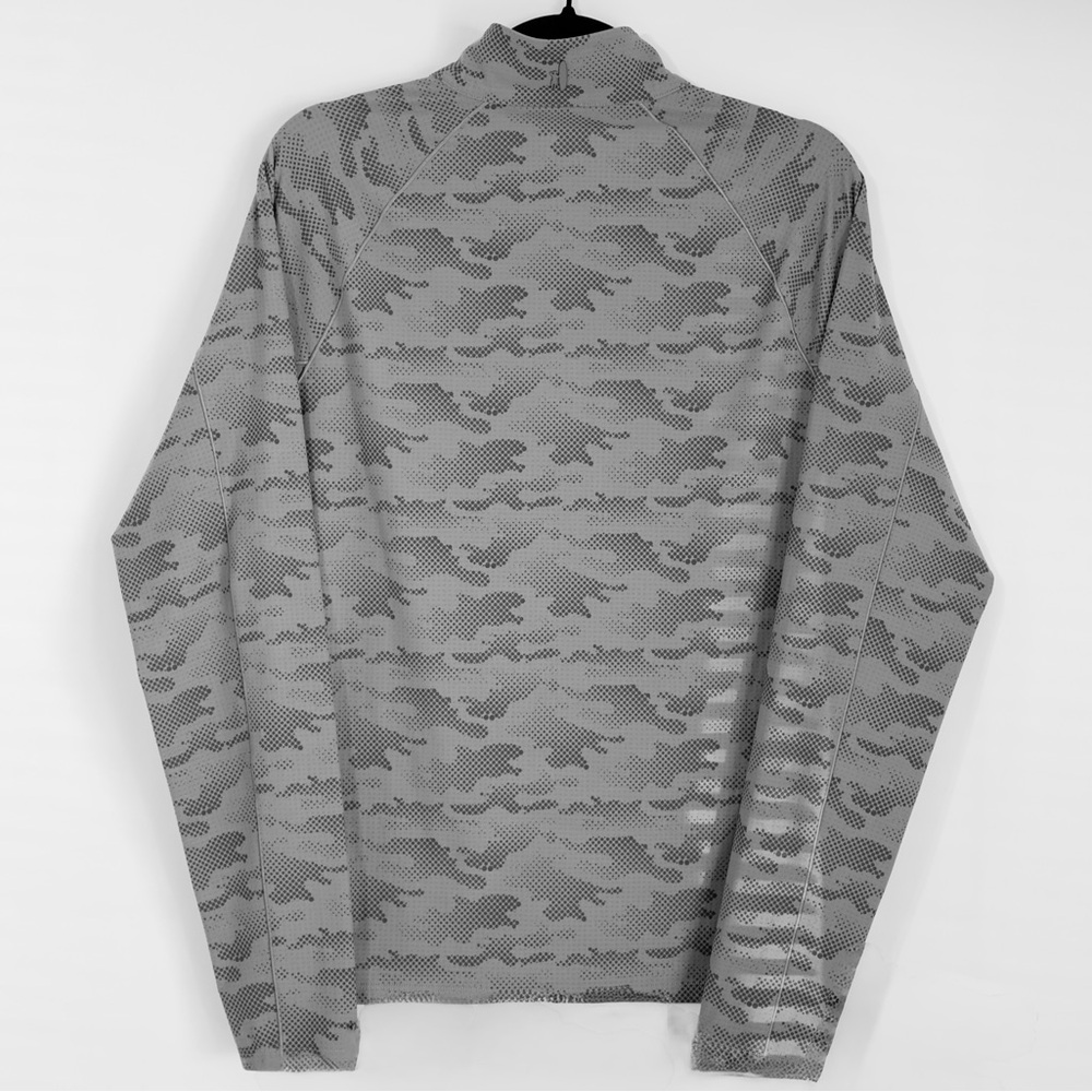johnnie-O Gray Patterned Quarter-Zip performance Pullover Golf - Picture 3 of 3